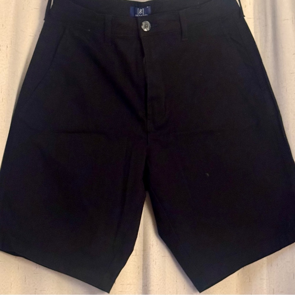 George Men's Black Flat-Front Shorts